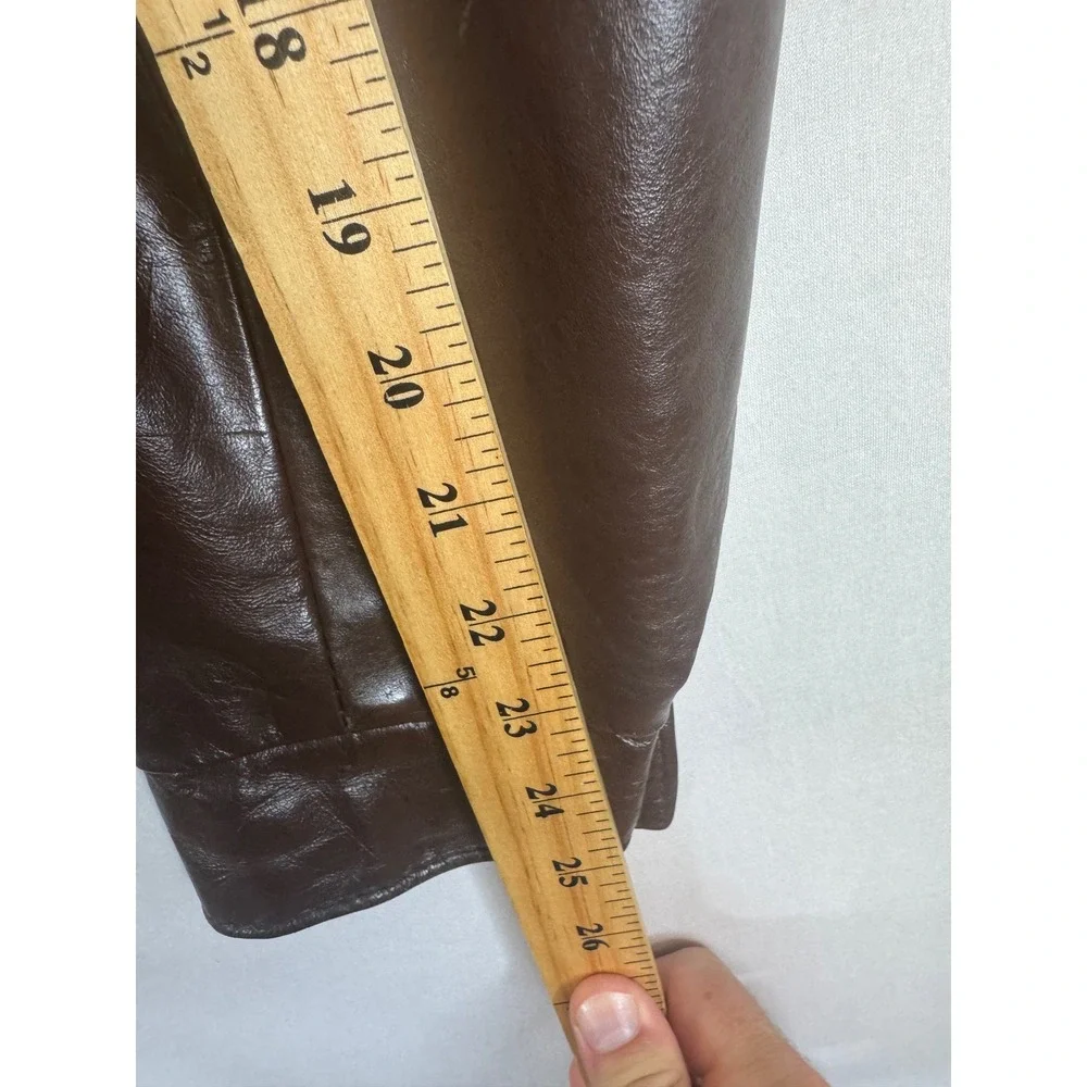 Vintage Sears Men 42 70s Brown Leather Bomber Jacket Quilted Lining CA00222